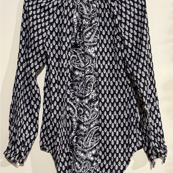 George Black and White Ruched Blouse - Picture 3 of 3
